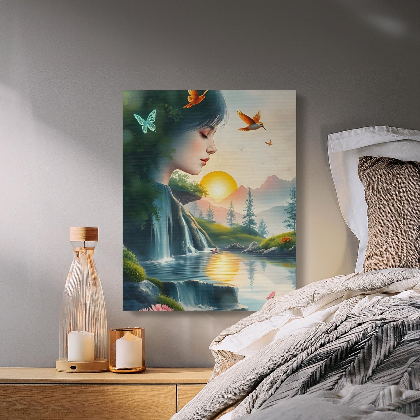 Surreal Nature Canvas Art Dreamy Landscape Painting Wall Décor