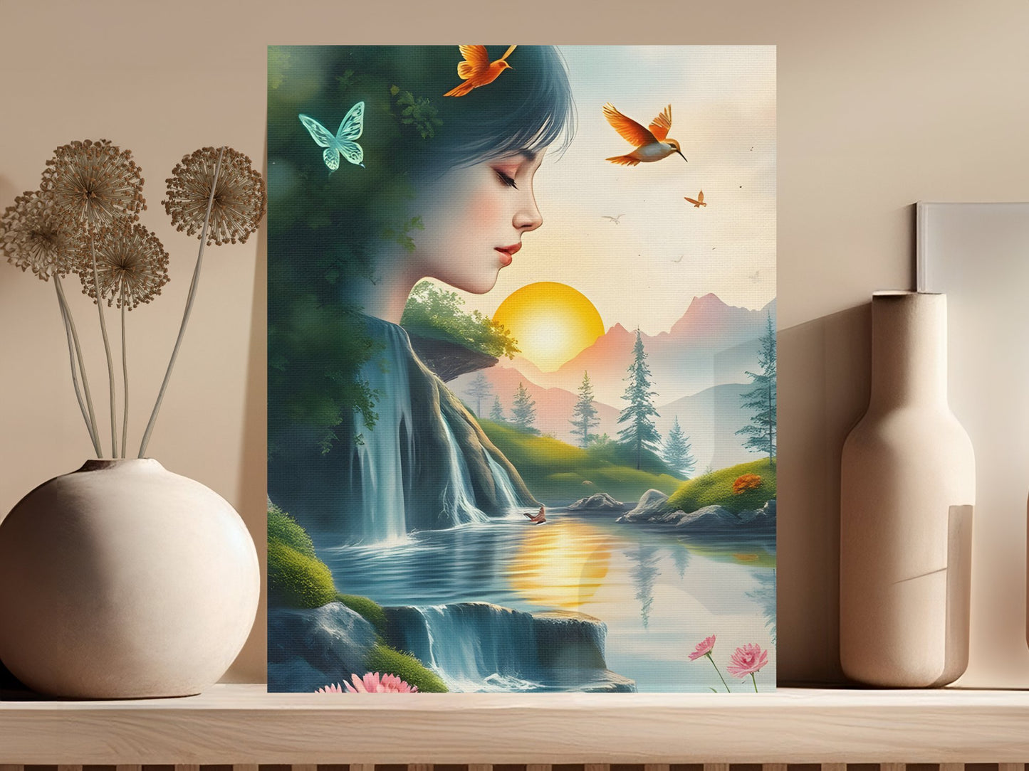 Surreal Nature Canvas Art Dreamy Landscape Painting Wall Décor