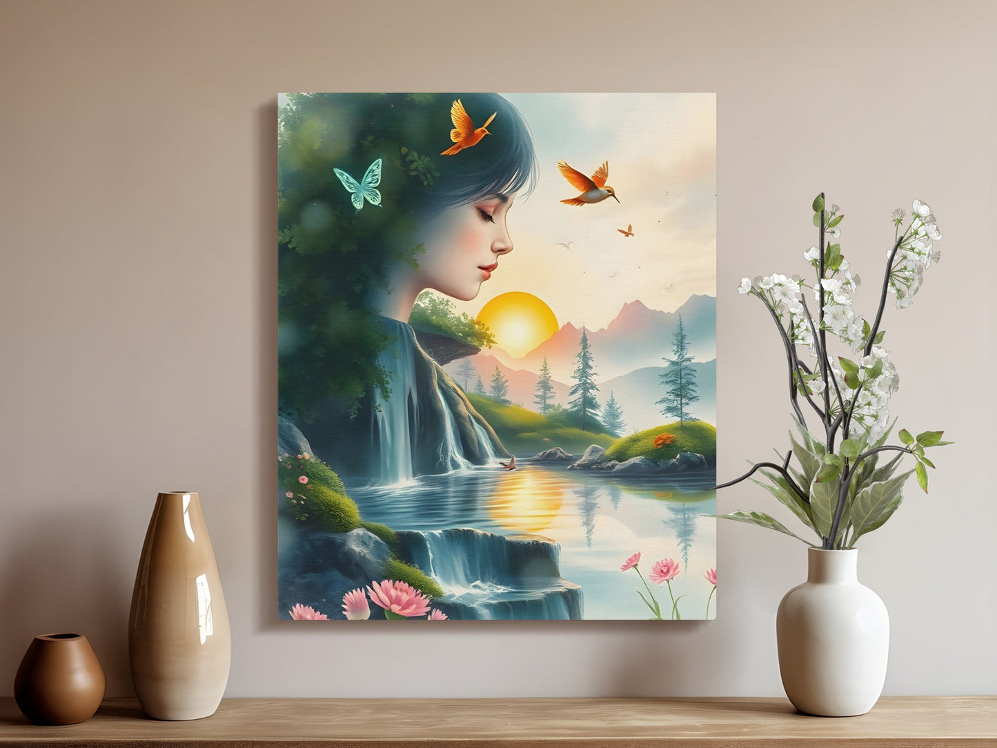 Surreal Nature Canvas Art Dreamy Landscape Painting Wall Décor