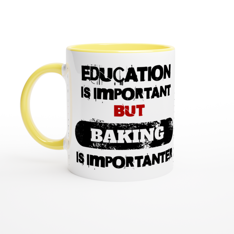 PERSONALISED Education Is Important But YOUR TEXT Is Importanter Funny Quote Mug with Colour Inside