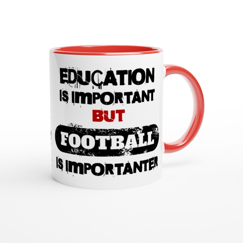 PERSONALISED Education Is Important But YOUR TEXT Is Importanter Funny Quote Mug with Colour Inside