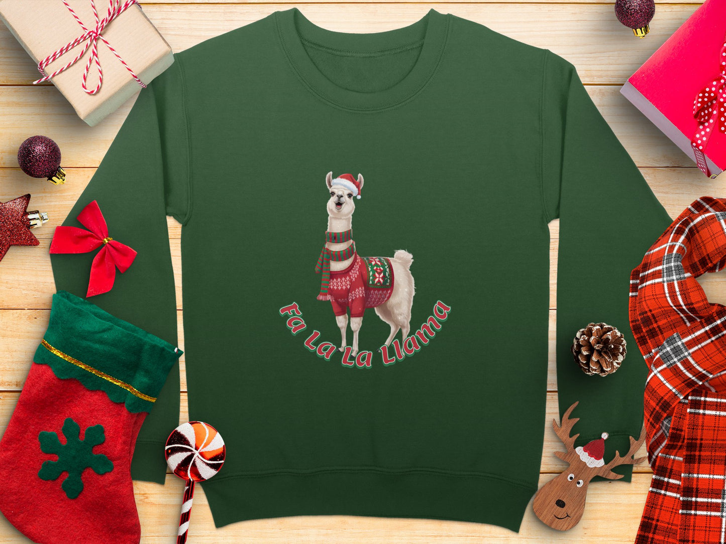 Funny Christmas Llama Sweatshirt, Adult Festive Wear