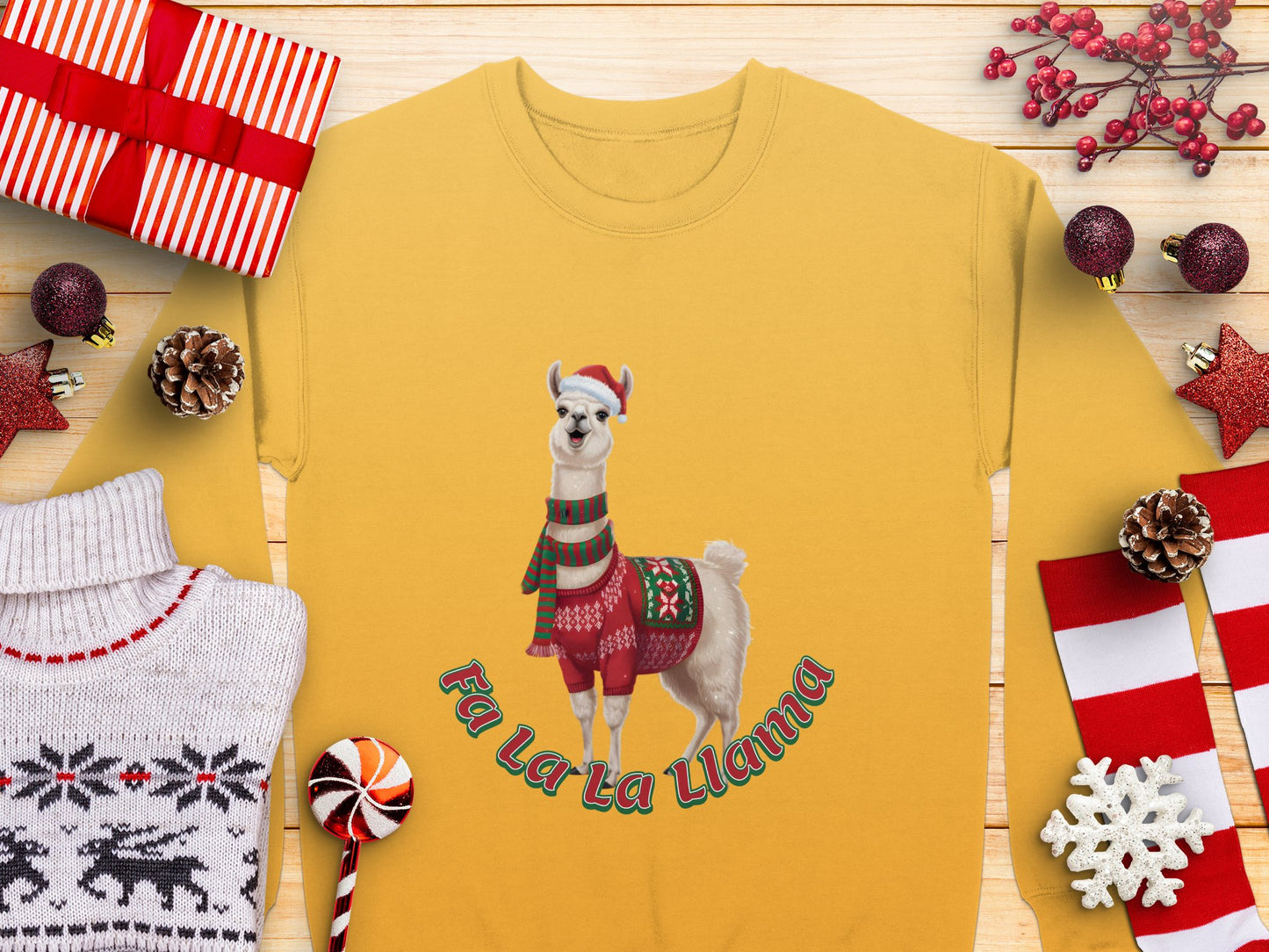 Funny Christmas Llama Sweatshirt, Adult Festive Wear