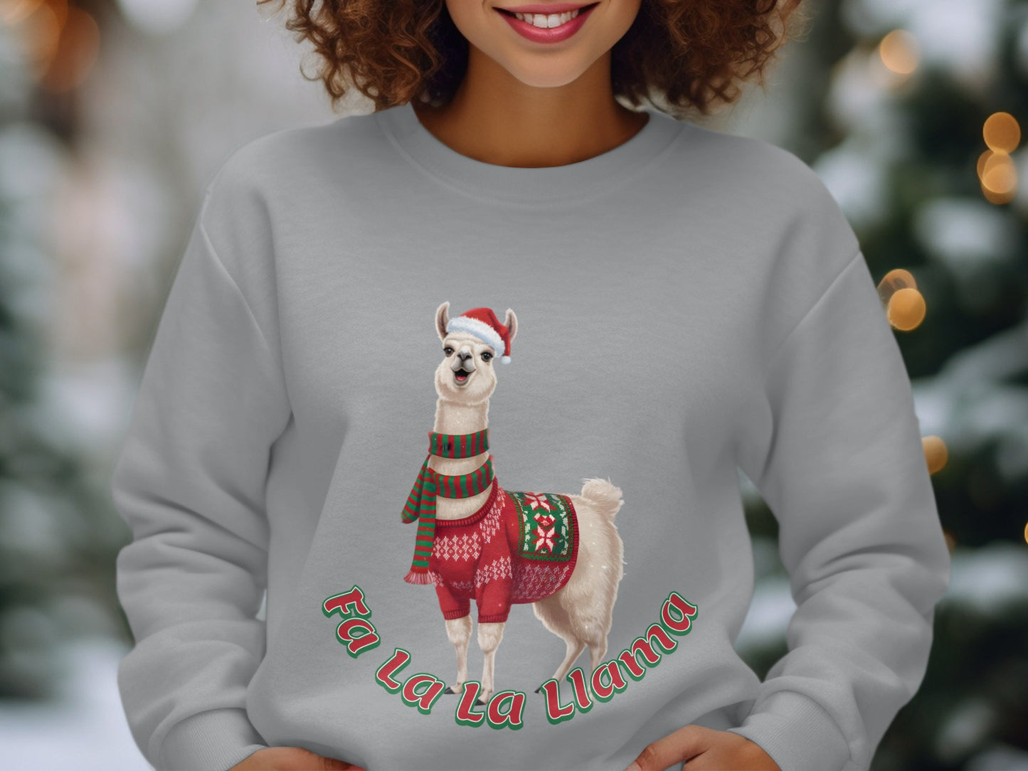 Funny Christmas Llama Sweatshirt, Adult Festive Wear