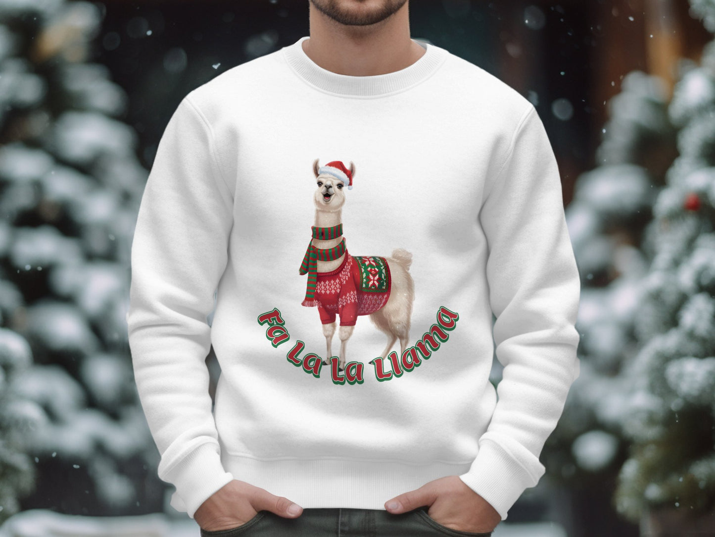 Funny Christmas Llama Sweatshirt, Adult Festive Wear