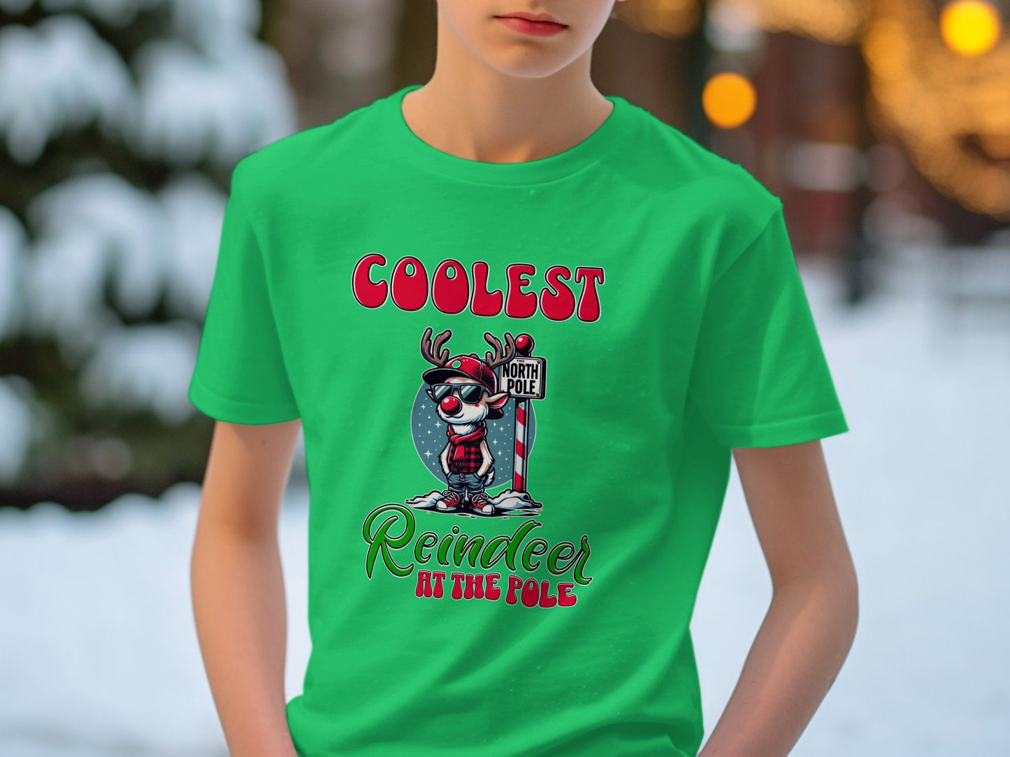 Coolest Reindeer at the Pole Christmas Childs T-Shirt