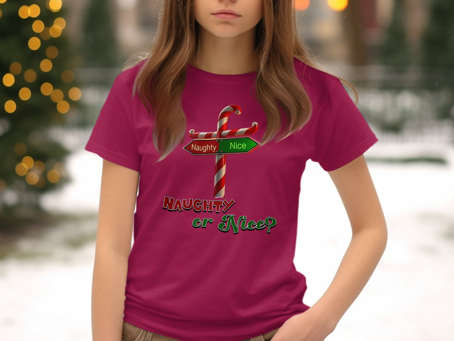 Naughty or Nice Christmas T-Shirt, Adult Festive wear