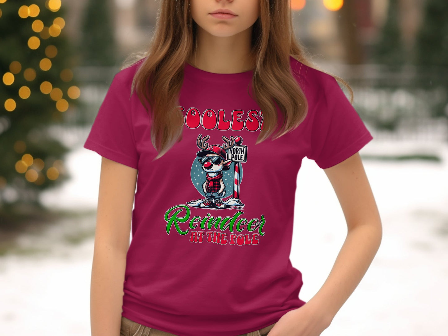 Coolest Reindeer at the Pole Christmas Childs T-Shirt