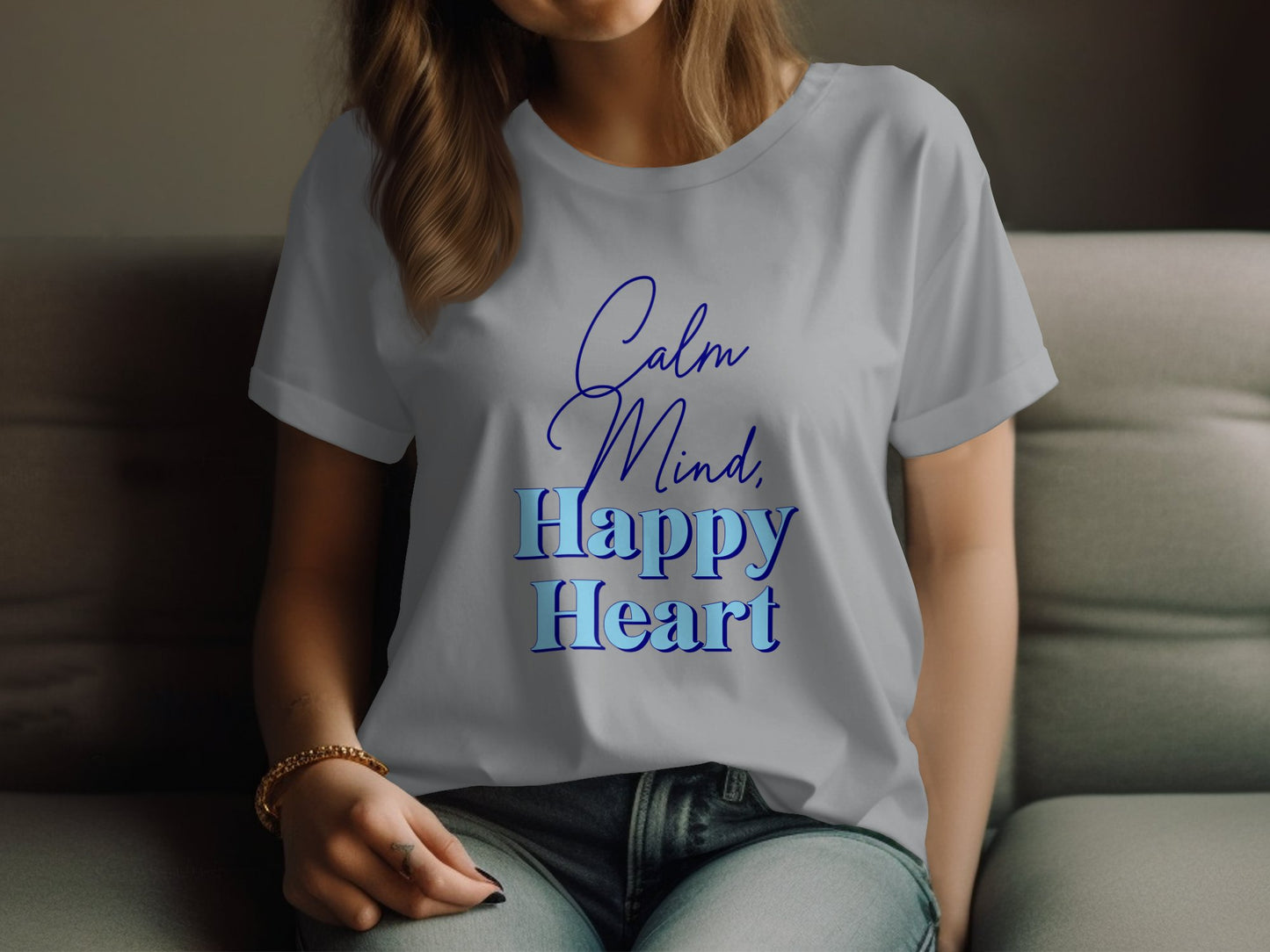 Calm Mind Happy Heart Unisex ORGANIC T-Shirt, Positive Vibes Tee, Unisex organic cotton t-shirt