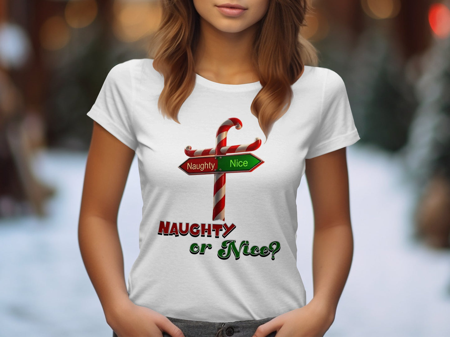 Naughty or Nice Christmas T-Shirt, Adult Festive wear