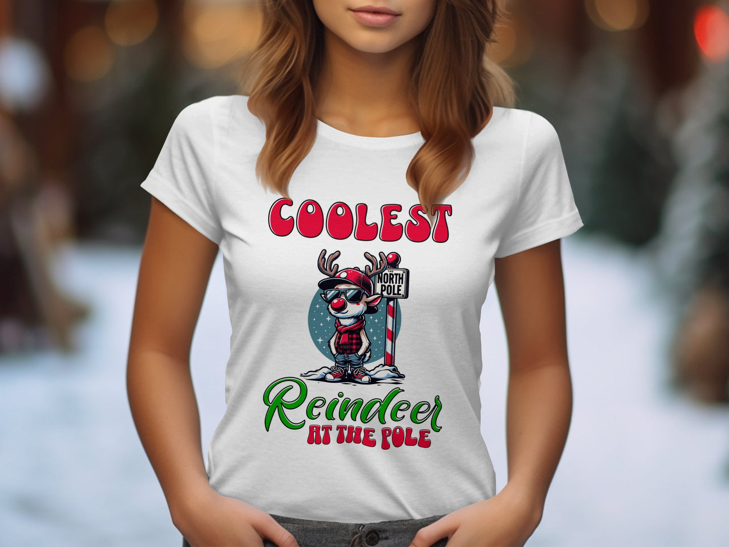 Coolest Reindeer at the Pole Christmas Childs T-Shirt