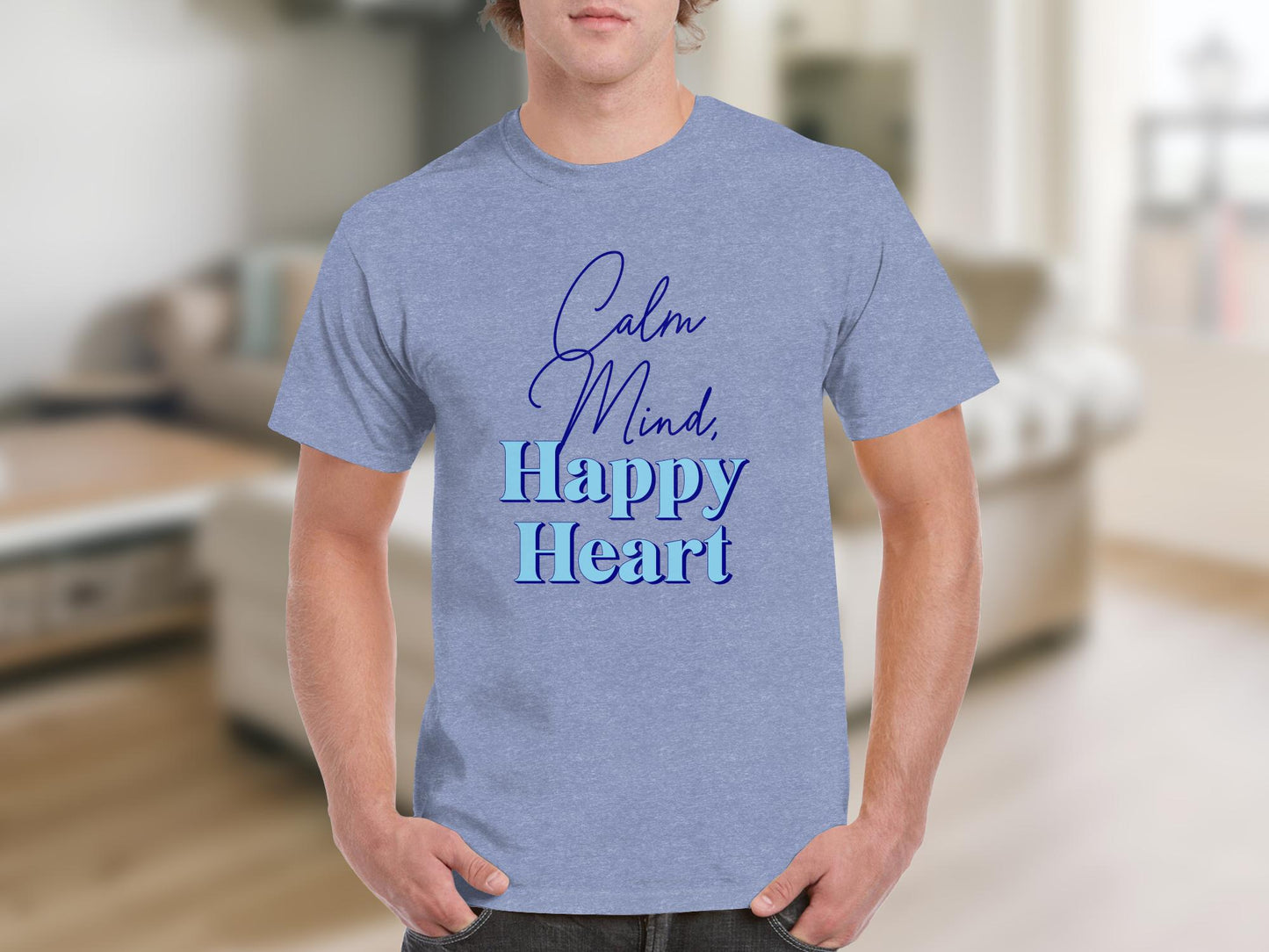 Calm Mind Happy Heart Unisex ORGANIC T-Shirt, Positive Vibes Tee, Unisex organic cotton t-shirt