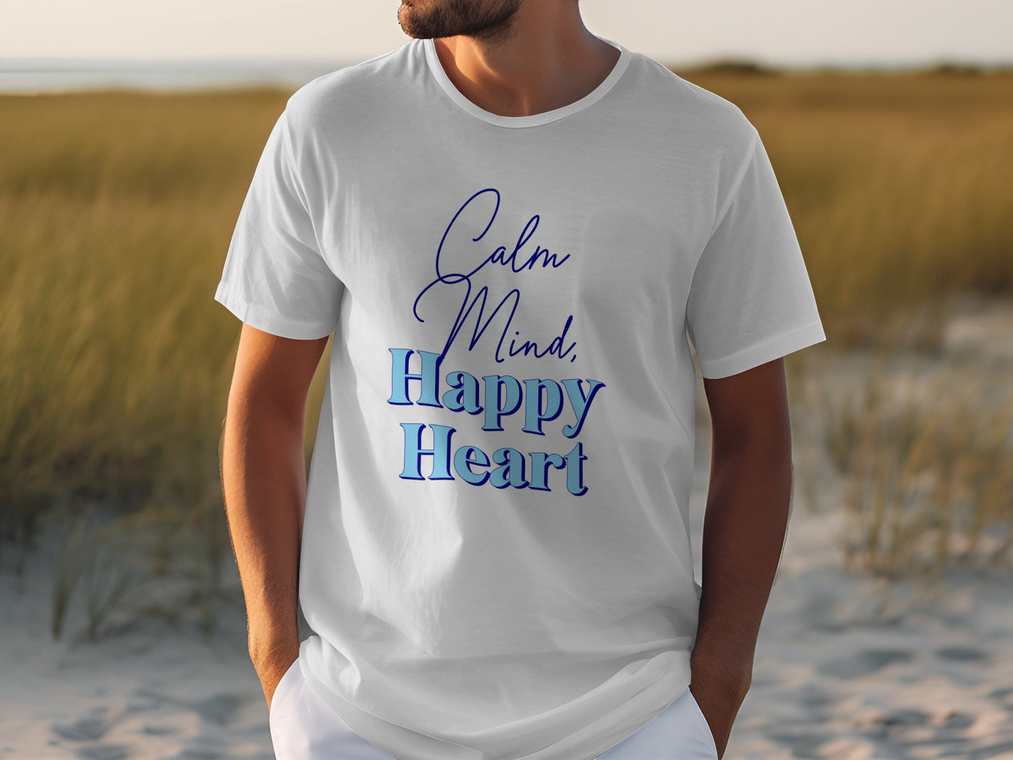 Calm Mind Happy Heart Unisex ORGANIC T-Shirt, Positive Vibes Tee, Unisex organic cotton t-shirt