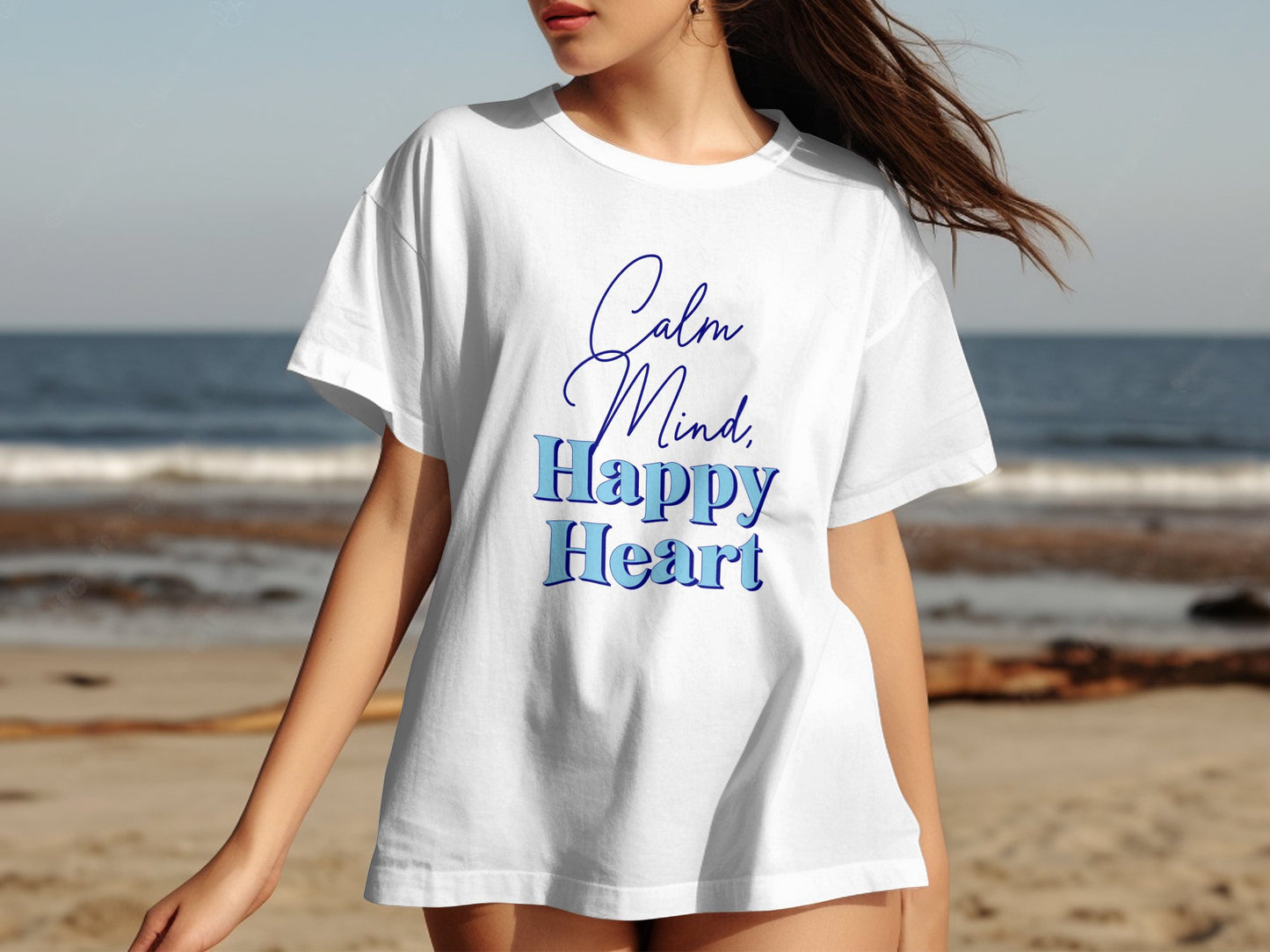 Calm Mind Happy Heart Unisex ORGANIC T-Shirt, Positive Vibes Tee, Unisex organic cotton t-shirt