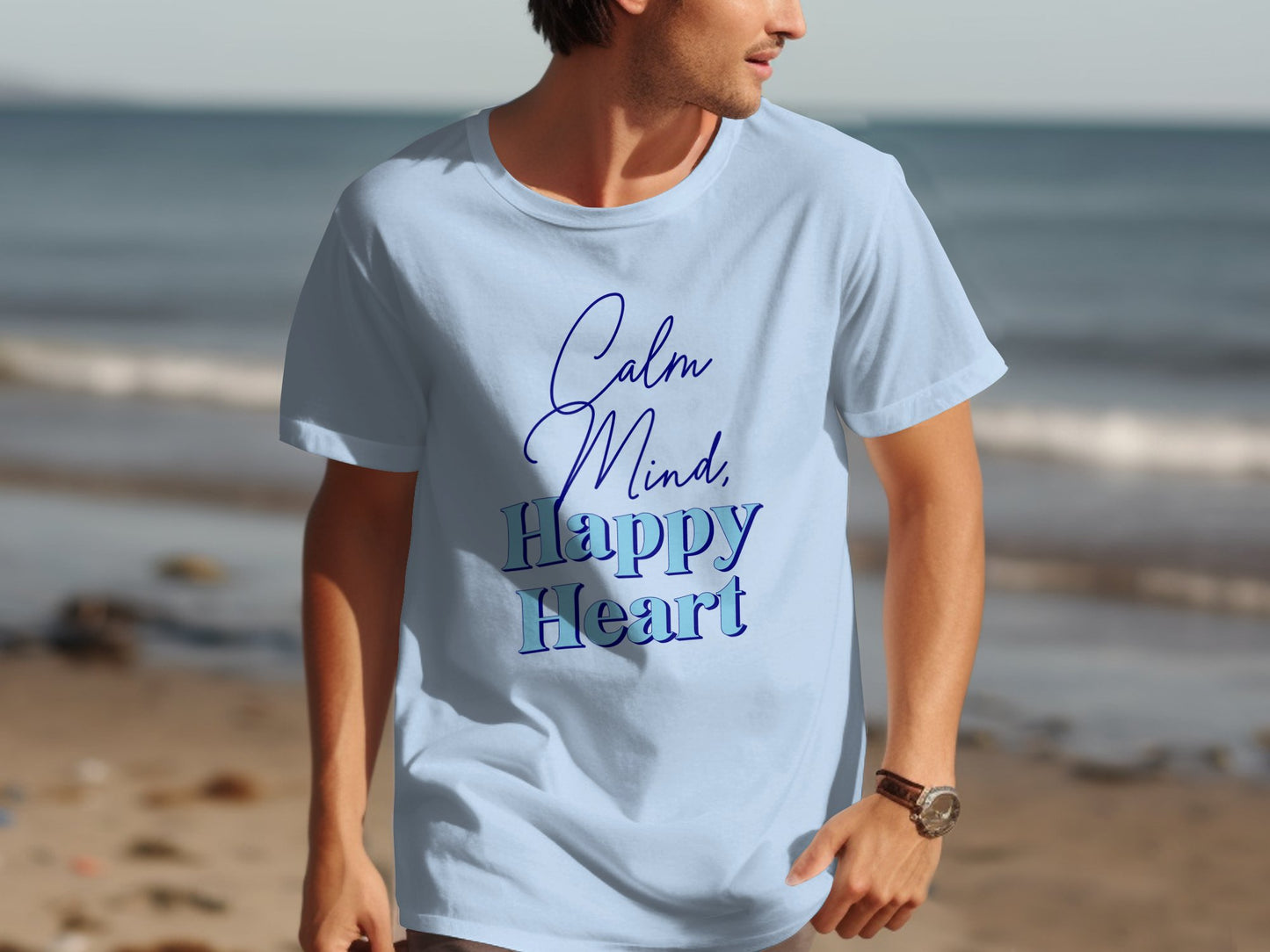 Calm Mind Happy Heart Unisex ORGANIC T-Shirt, Positive Vibes Tee, Unisex organic cotton t-shirt