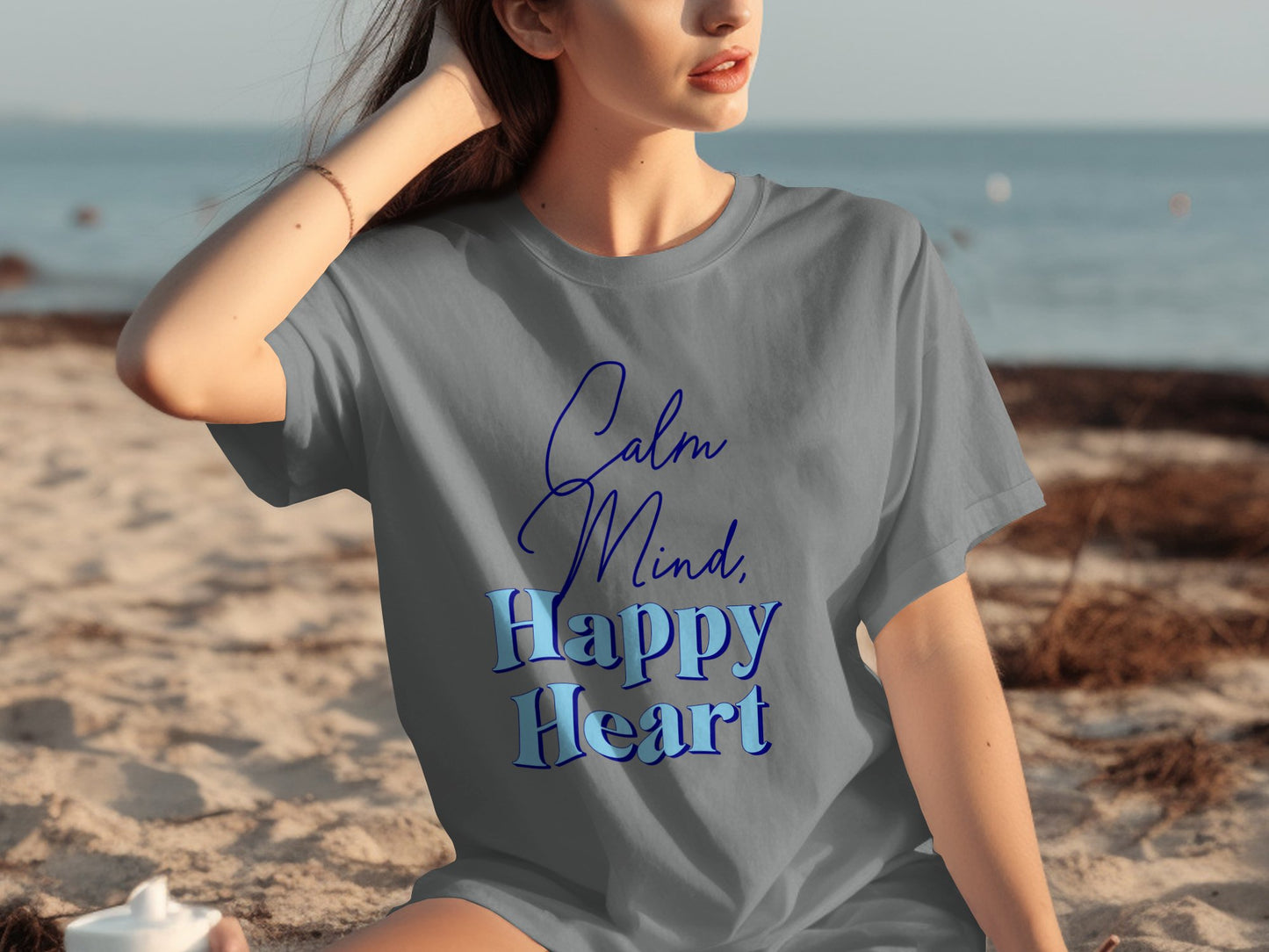 Calm Mind Happy Heart Unisex ORGANIC T-Shirt, Positive Vibes Tee, Unisex organic cotton t-shirt