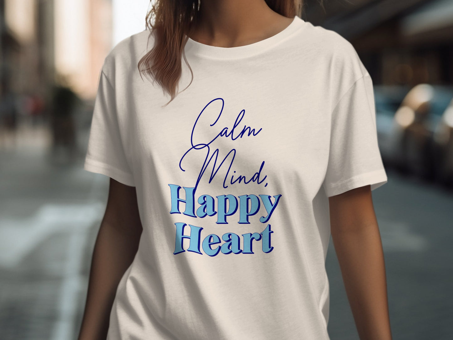 Calm Mind Happy Heart Unisex ORGANIC T-Shirt, Positive Vibes Tee, Unisex organic cotton t-shirt