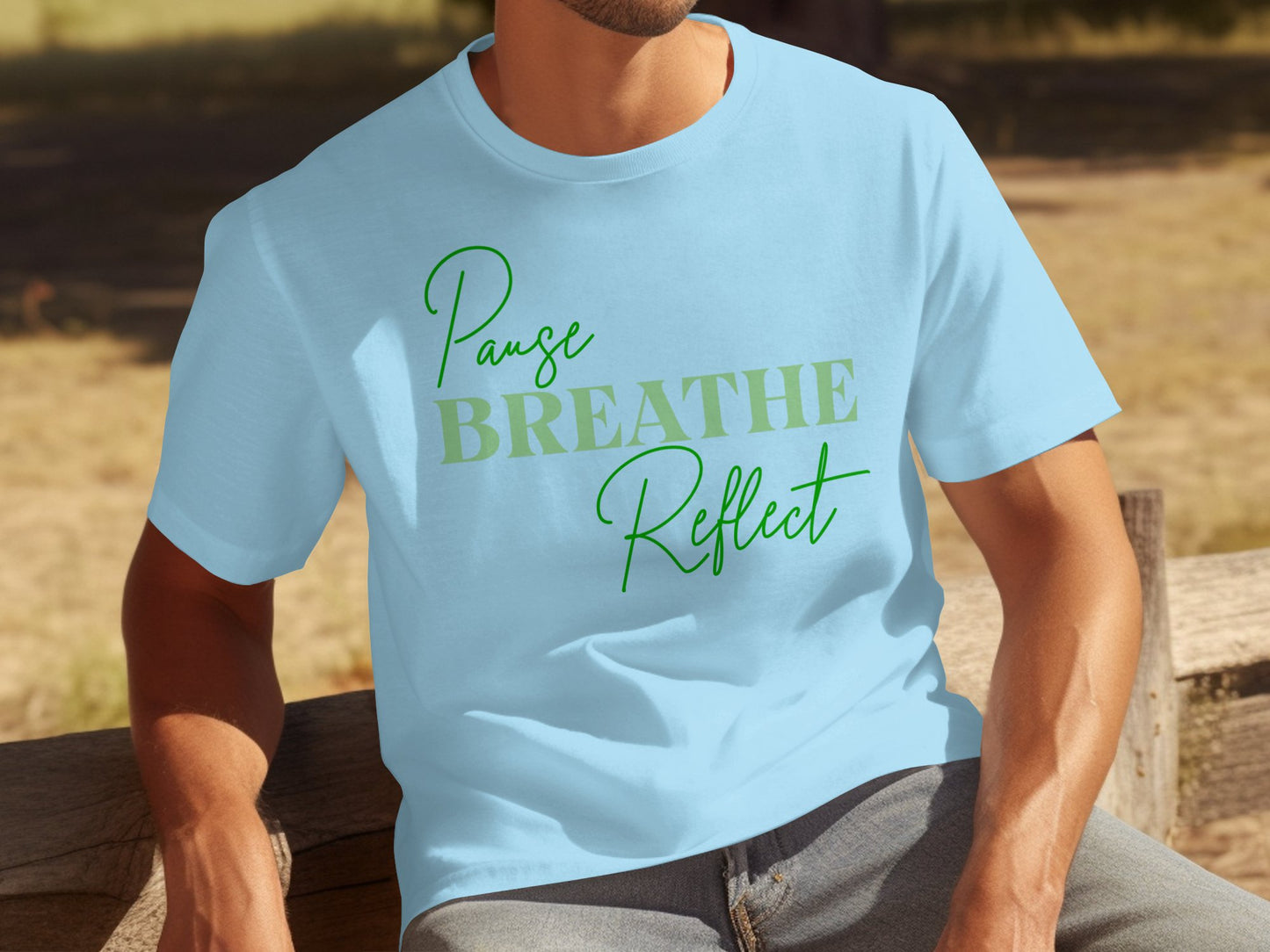 Pause Reflect Breathe ORGANIC T Shirt, Mindfulness Tee, Mental Wellness Top