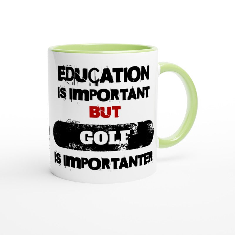 PERSONALISED Education Is Important But YOUR TEXT Is Importanter Funny Quote Mug with Colour Inside