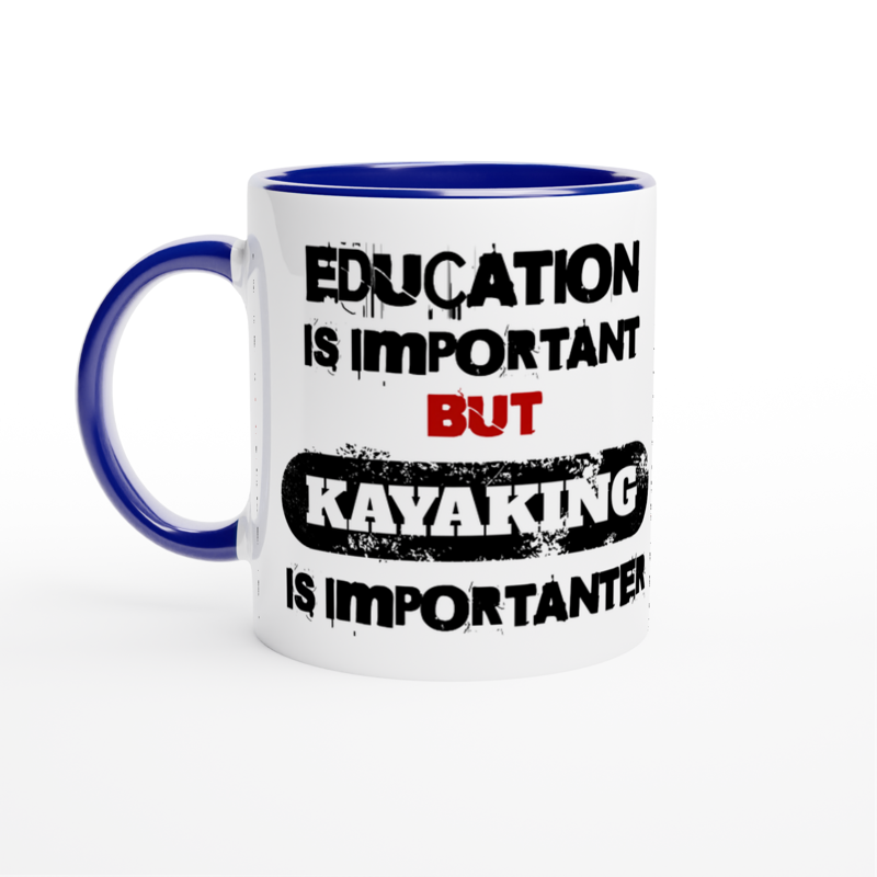 PERSONALISED Education Is Important But YOUR TEXT Is Importanter Funny Quote Mug with Colour Inside