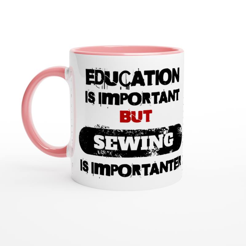 PERSONALISED Education Is Important But YOUR TEXT Is Importanter Funny Quote Mug with Colour Inside